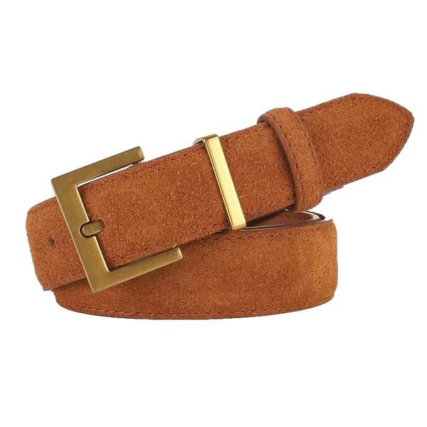 Læderbælte, Kvinders Mode, Chic Guldspænde,100cm-d, brun E