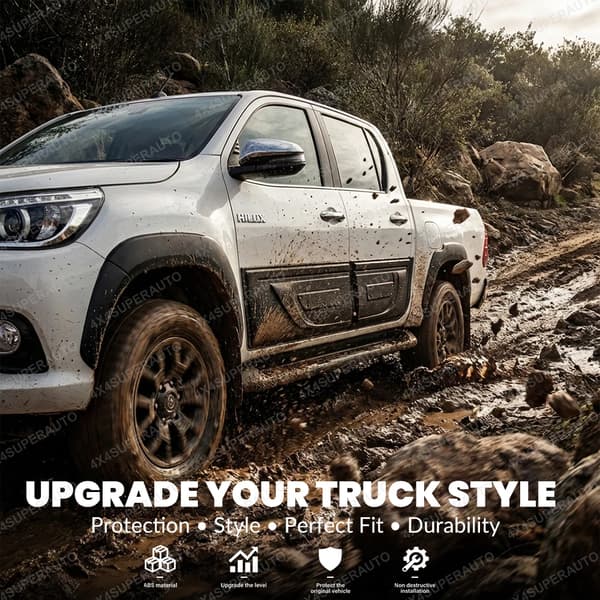 Sidodörrslist, Lätt installation, Hållbart ABS-material,TOYOTA HILUX 2021