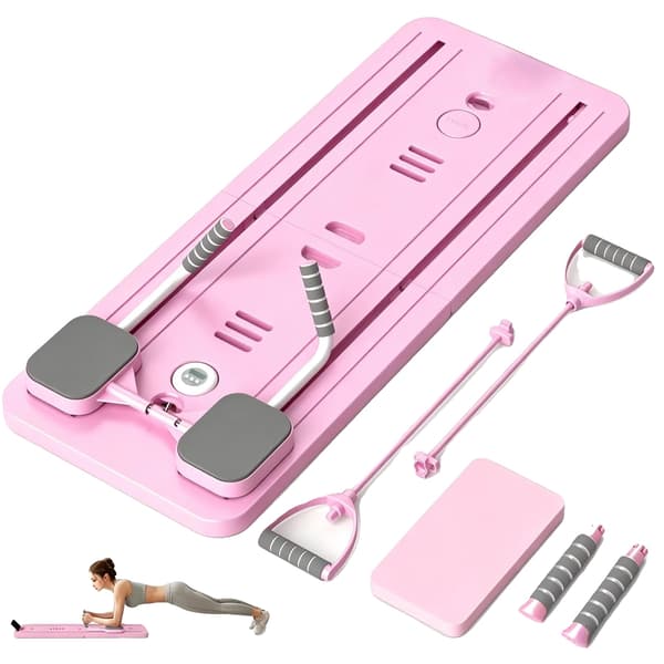 Pilates Board, Multifunktionel Brug, Justerbart Design,Pink-B
