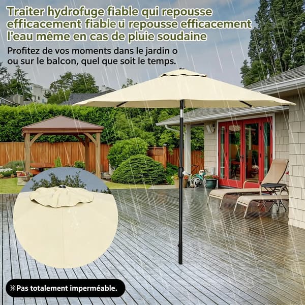 Terrasseparasol, Holdbar Polyesterdug, Justerbar Tiltmekanisme,beign
