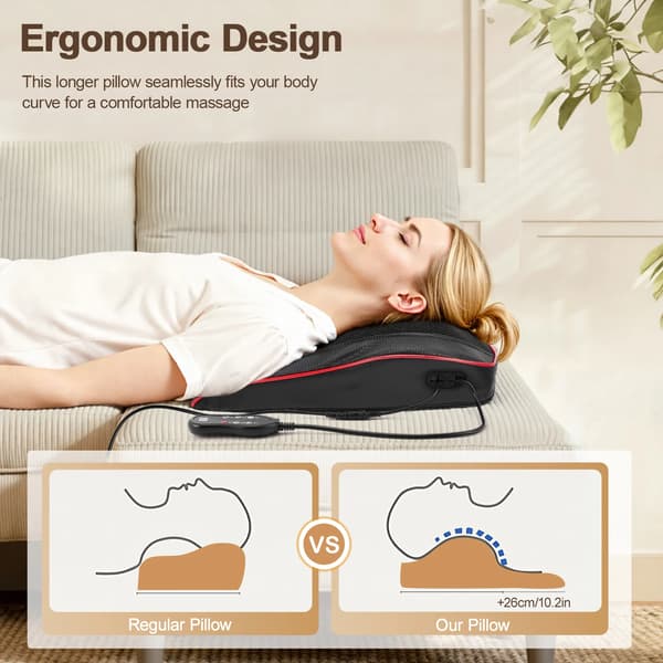 Rygmassager, 3D Æltning, Justerbar Varme,A