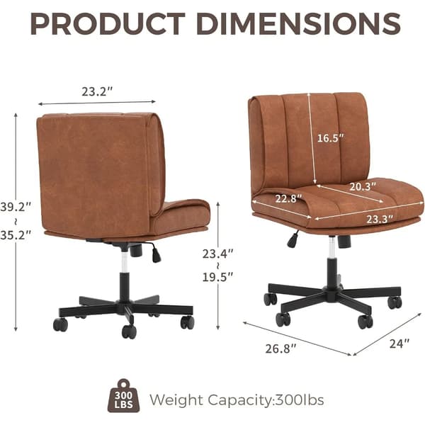 Kontorstol, Justerbar Højde, Ergonomisk Design,Brun