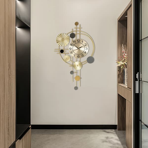 Väggklocka, Modern Design, Tyst Drift,Guld