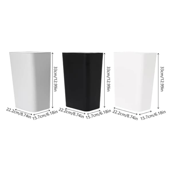 Sopkorg, Hållbar PP-plast, Set om 3,MULTI