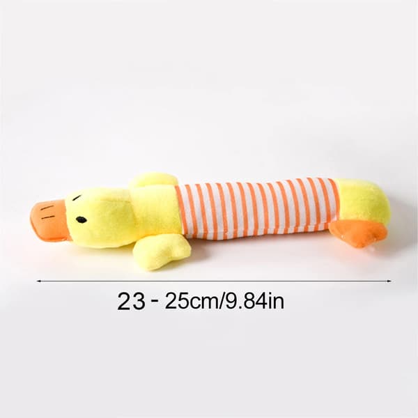 Hundleksak, Squeaky-ljud, Hållbart fleece-material,Gul