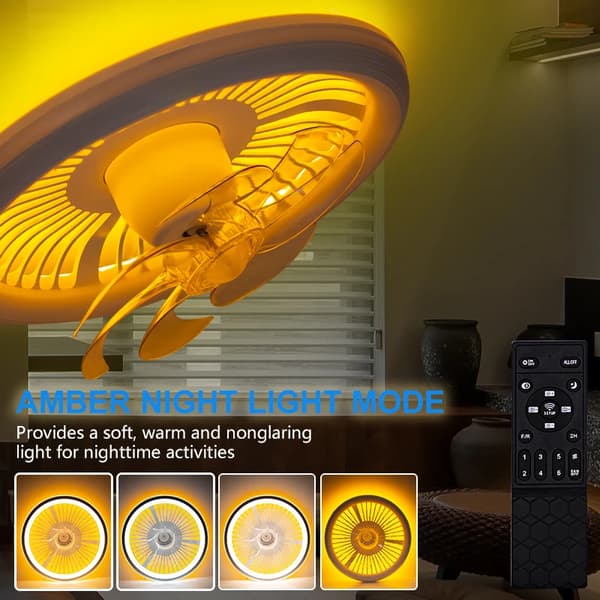 Loftventilator, APP Kontrol, Dæmpbar LED Lys,Loftventilator Lys