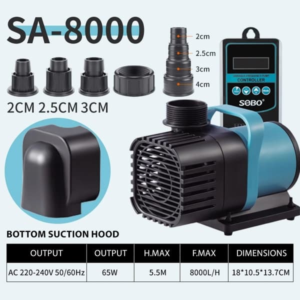 Vattenpump, högpresterande cirkulation, nedsänkt design, sa-8000