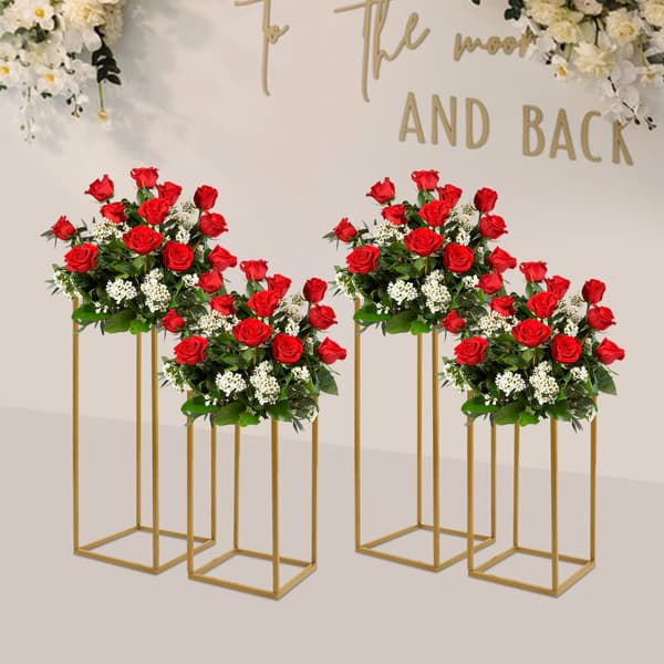 Blomsterstativ, Robust Jernkonstruktion, Alsidige Dekorationsmuligheder,Guld