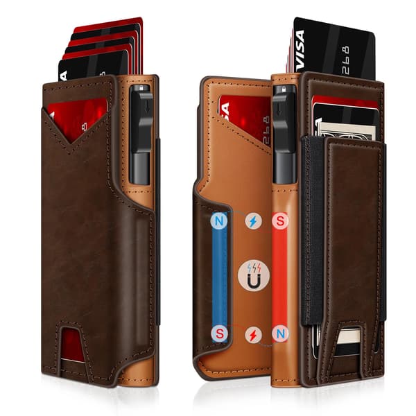 Plånbok, RFID-blockering, Slim Bifold-design,Choklad