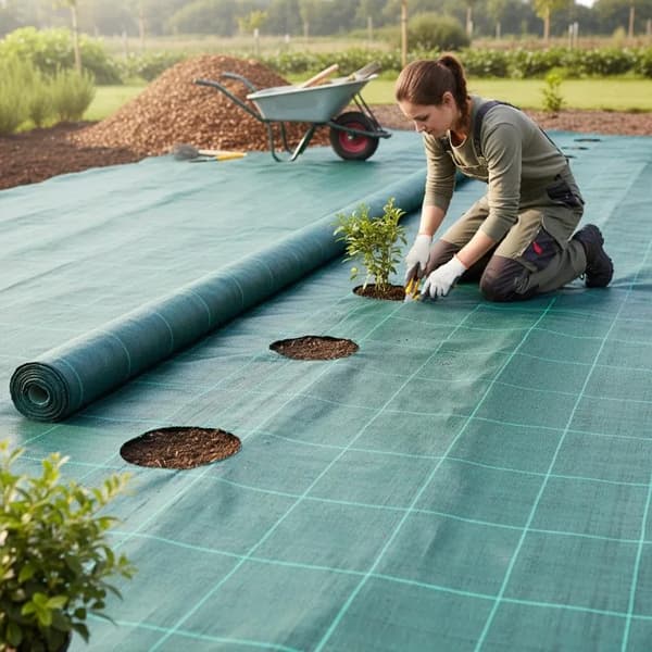 Ogräsbarriärtyg, UV-stabiliserat, permeabel design,Ljusgrön
