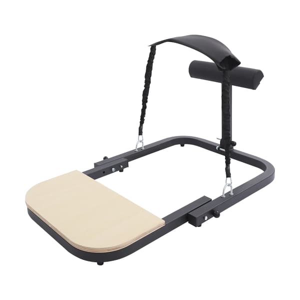 Hip Thrust Maskine, Justerbar Fodplatform, Sammenklappeligt Design,Sort og træfarve