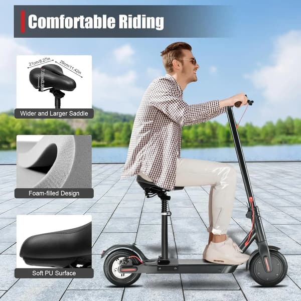 Foldbar Elektrisk Transport Sadle, Justerbar Højde, Stødabsorberende Design,sort