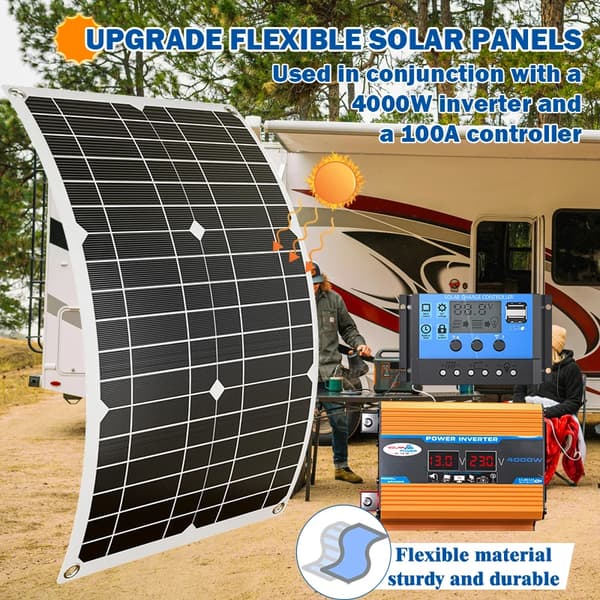 Solkit, Flexibelt panel, Ren sinusvågsomvandlare,Gula 220V-kit