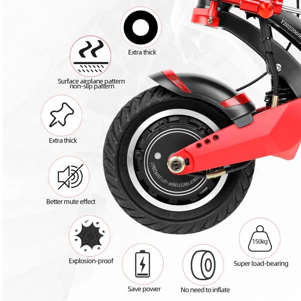 Elektrisk Mobilitetsenhed Dæk, Punkteringsfrie, Holdbart Gummidesign,Sort 1 Sæt