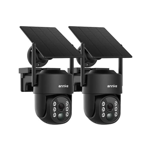 Säkerhetskamera, solenergi, 4MP nattseende,2PCS, Ingen kontakt