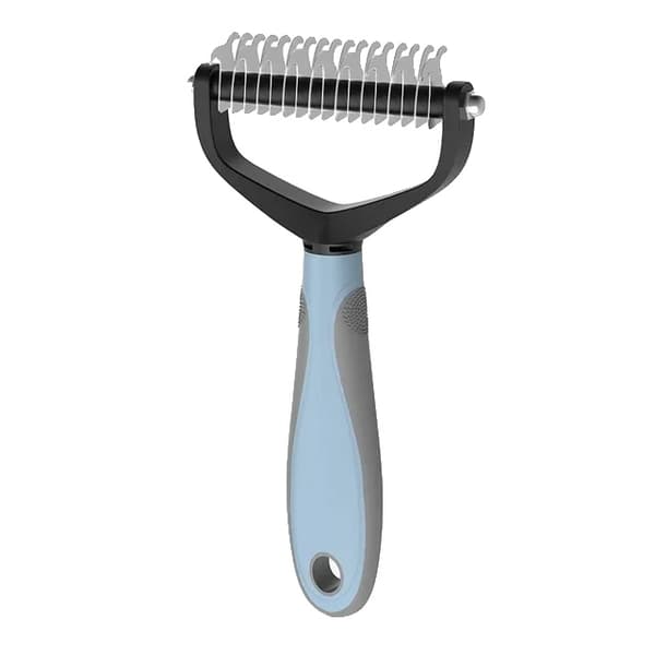 Kæledyrsgroomingværktøj, Uldudredningsbørste, Ergonomisk Design,blå L