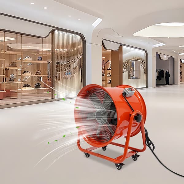 Ventilationsvifte, 1100W Effekt, Lavt Støjniveau,Rød