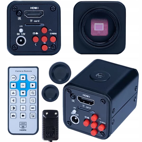 Mikroskop, 16MP Kamera, LED Belysning,Appelsin, 100x