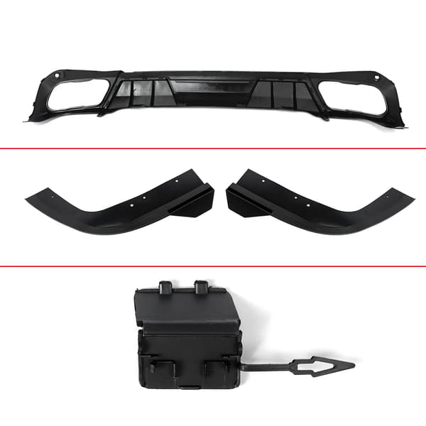 Bageste Stødfanger Lip Diffuser, Holdbart ABS Materiale, Konkurrence Stil,Sort