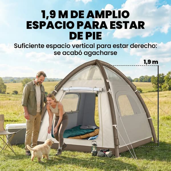 Luftmadrass Campingtält, Myggnät, Vattentät Design, VIT