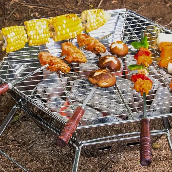 BBQ Grill, Rustfrit Stål, Bærbar og Letvægtig,BBQ grill