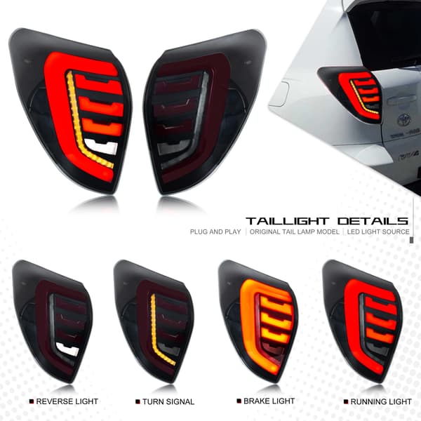 LED Baglygter, Sekventiel Blinklys, Sort Finish
