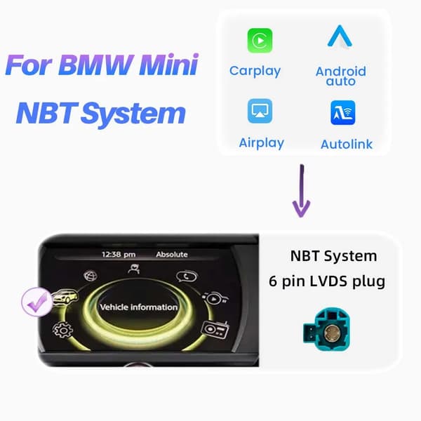 Trådløs CarPlay-modul, Android Auto-kompatibilitet, Nem installation,Til NBT System AI BOX