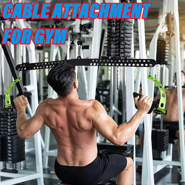 Lat Pulldown Bar, Multi-Grepp Design, Robust Konstruktion,SVART-LÅNG PLATTA STÅNG