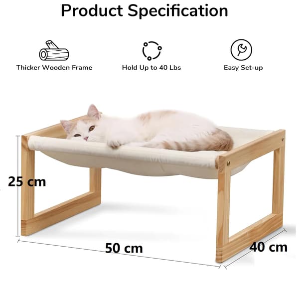 Höjd säng, lätt design, lämplig för små husdjur,VIT