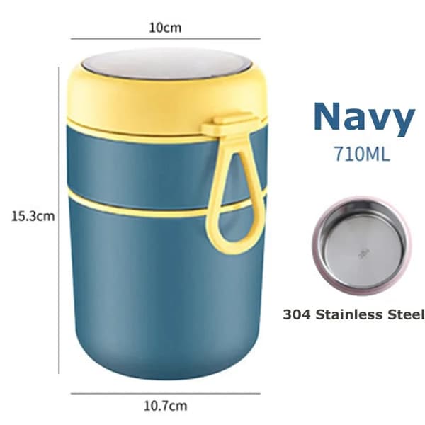 Mattermos, Isolerad Design, Läcksäker Konstruktion,Marinblå 710ml