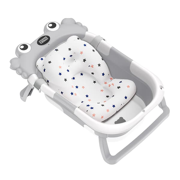 Babybadekar, Integreret Termometer, Pladsbesparende Design,Grå