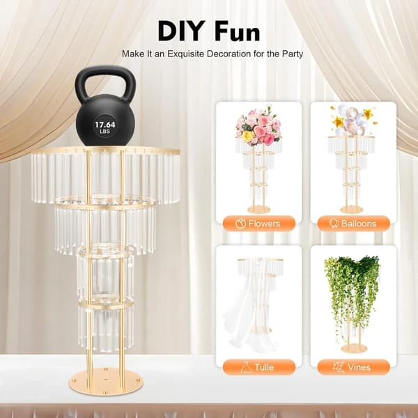 Blomsterställning, 4 våningar, modern design,Guld