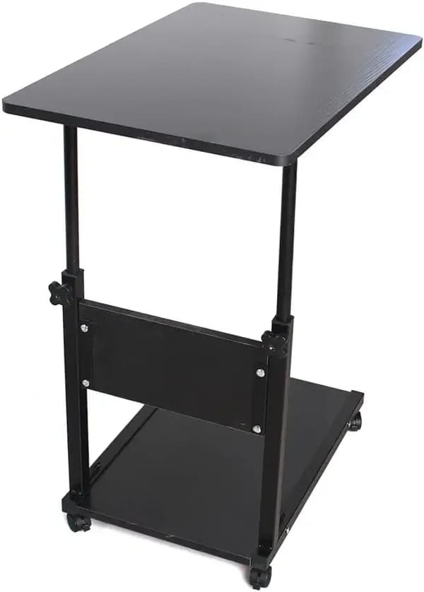 Sidebord, Justerbar Højde, 2-Niveau Design,sort
