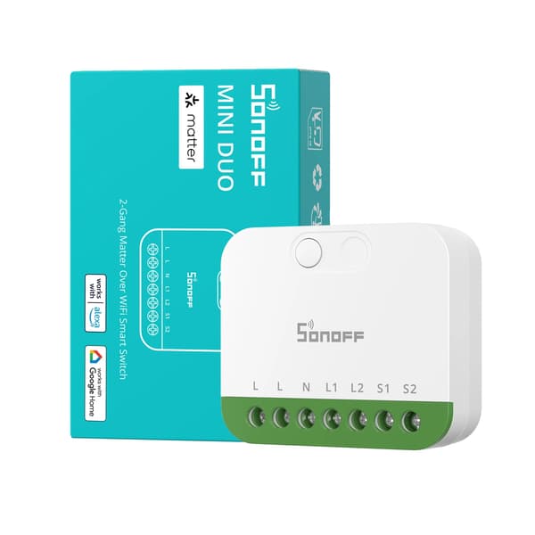 Smart Switch, Dubbelbelastningskontroll, Röstassistentkompatibilitet,MINI-2GS