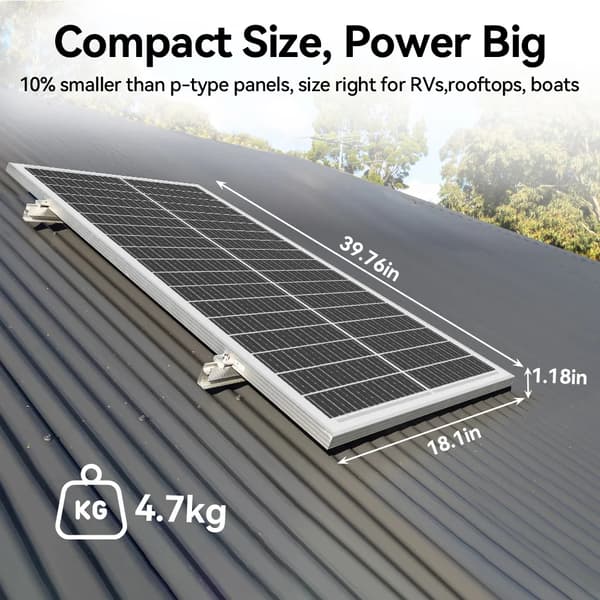 Solpanel, Høj Effektivitet, Vandtæt Design,200W (100WX2)