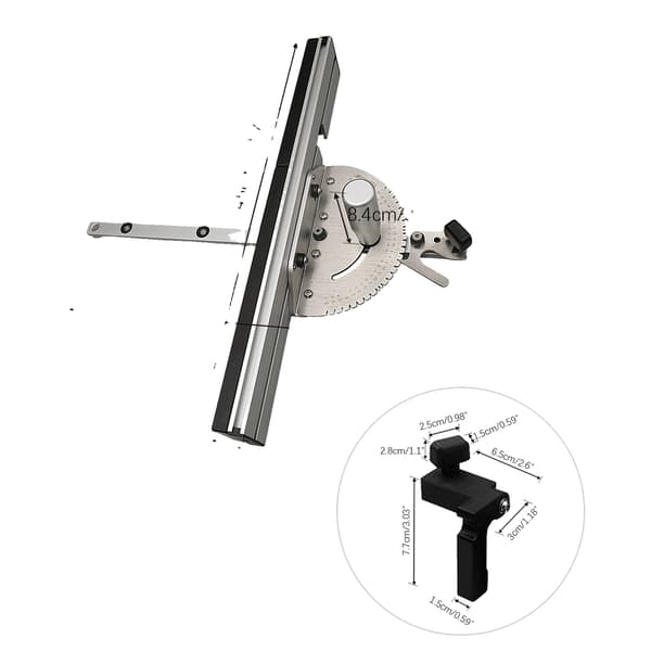 Precision Miter Gauge, Justerbar Vinkel, Hållbar Konstruktion,GRÅ
