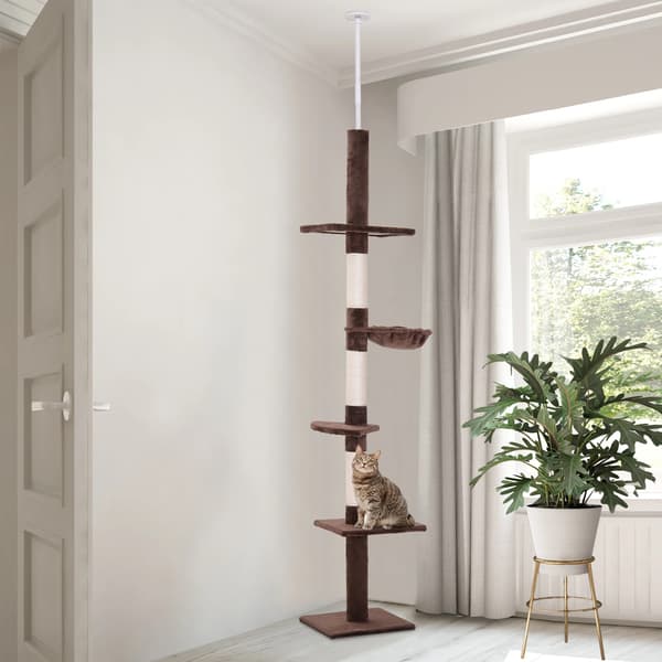 Kattetårn, Multi-niveau Design, Holdbare Materialer,Burgunder