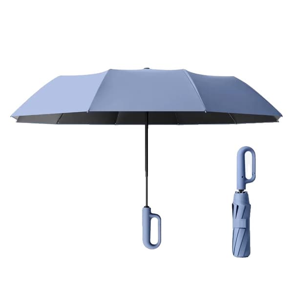 Paraply, Fuldautomatisk, Vind- og Regnresistent,Jern-e, 8K-e, blå-125CM