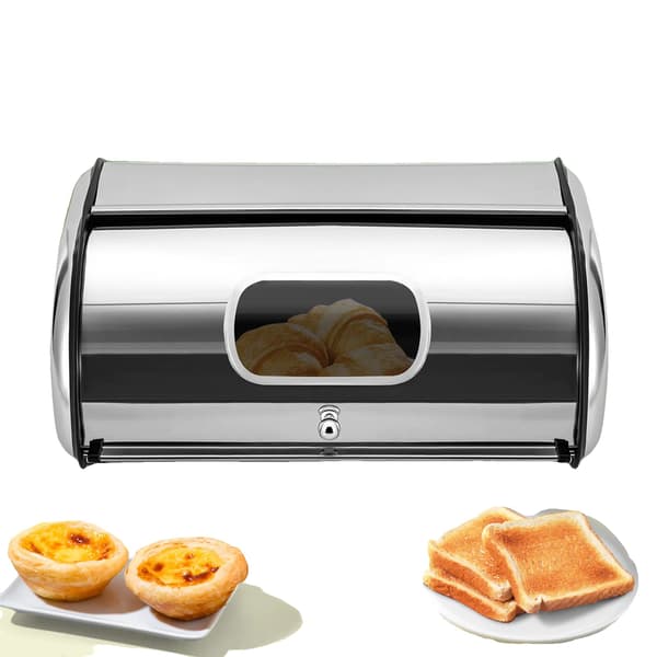 Brödkorg i rostfritt stål, stor kapacitet, ventilerad design,Silver