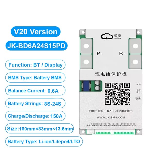 Batteristyringssystem, Bluetooth-forbindelse, Aktiv balance teknologi,JK-BD6A24S15PD