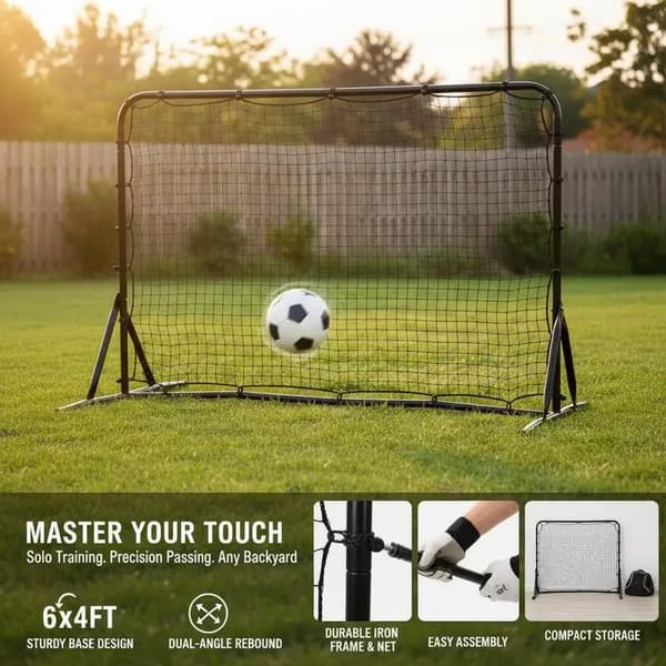 Fotboll Rebound Nät, Dubbel-Sidig Träning, Bärbar Design,armégrön
