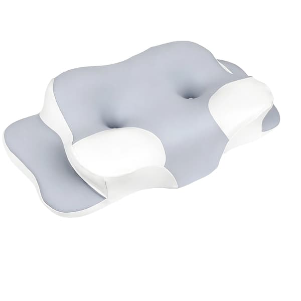 Memory Skum Nakke Pude, Ergonomisk Design, Vaskbart Betræk,Lys Grå