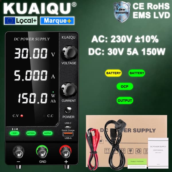 Strømforsyning, Justerbar Spænding, Flere Batterikompatibiliteter,SPPS-C305C