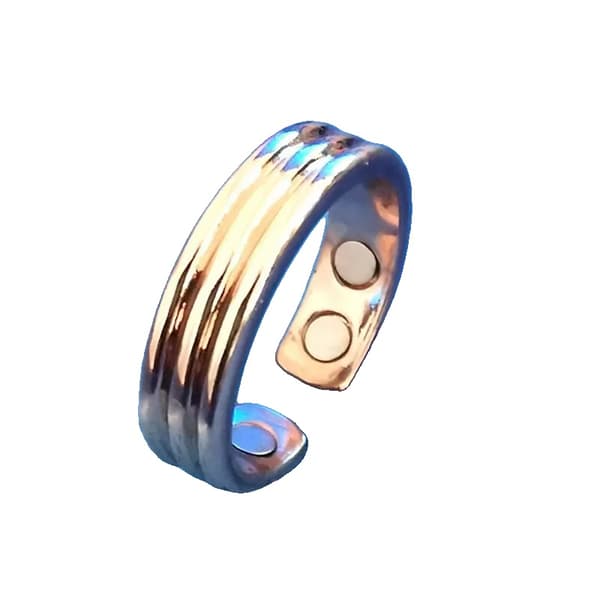 Anti Snorker Ring, Justerbar Pasform, Magnetisk Terapi,4 Tekstur Rose Gold
