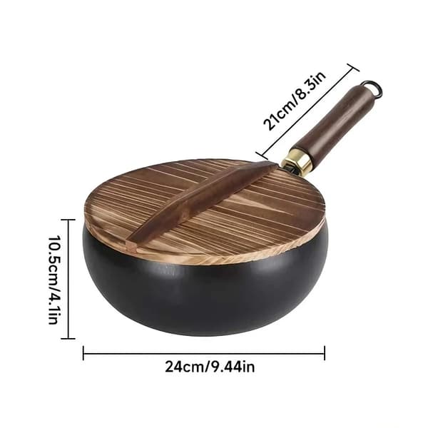 Stekpanna, Handgjord Järn, Mångsidig Matlagning,24cm med lock