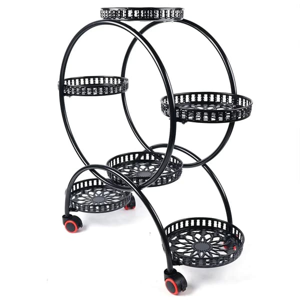 Plantebord, 6 niveauer, mobil design,sort