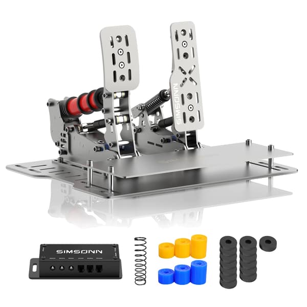 Sim Racing Simulator Pedaler, PC Kompatibilitet, USB 3.0 Forbindelse,Plus X Sliver 2-2-1