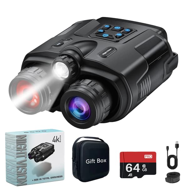 Nattevisionskikkerter, 8X digital zoom, 5000mAh batteri,sort