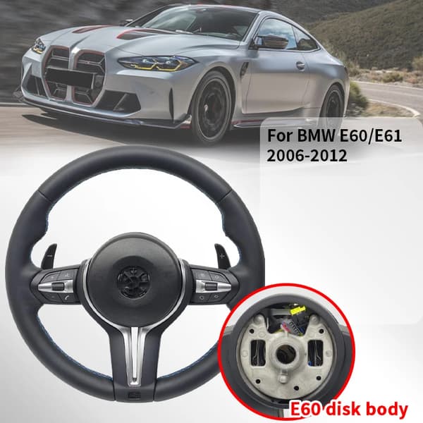 Ratt, lädermaterial, kompatibel med BMW E60 E61 2006-2012,Med AB