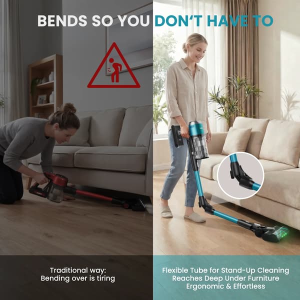 Støvsuger, Trådløs Design, Kraftig Sug,V15 PRO